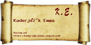 Kaderják Emma névjegykártya
