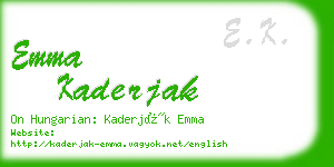 emma kaderjak business card